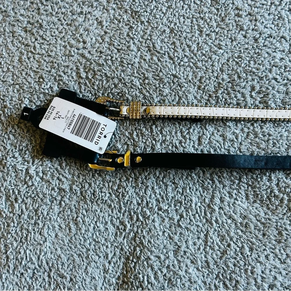 Torrid Black and Silver Glitter  Belt Duo